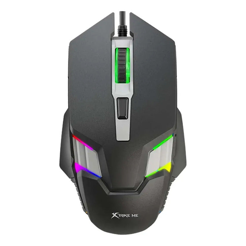 Mouse Alambrico Gamer Xtrike Me Rgb 3600 Dpi Sensor Optico Negro