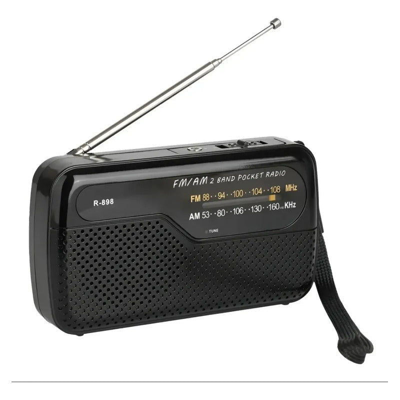 Radio Portátil De Bolsillo Am Fm R-898 Negro