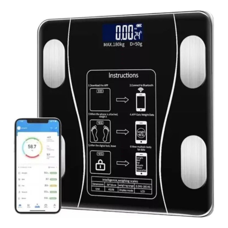 Balanza Digital Bluetooth Ultra Slim Hasta 180kg