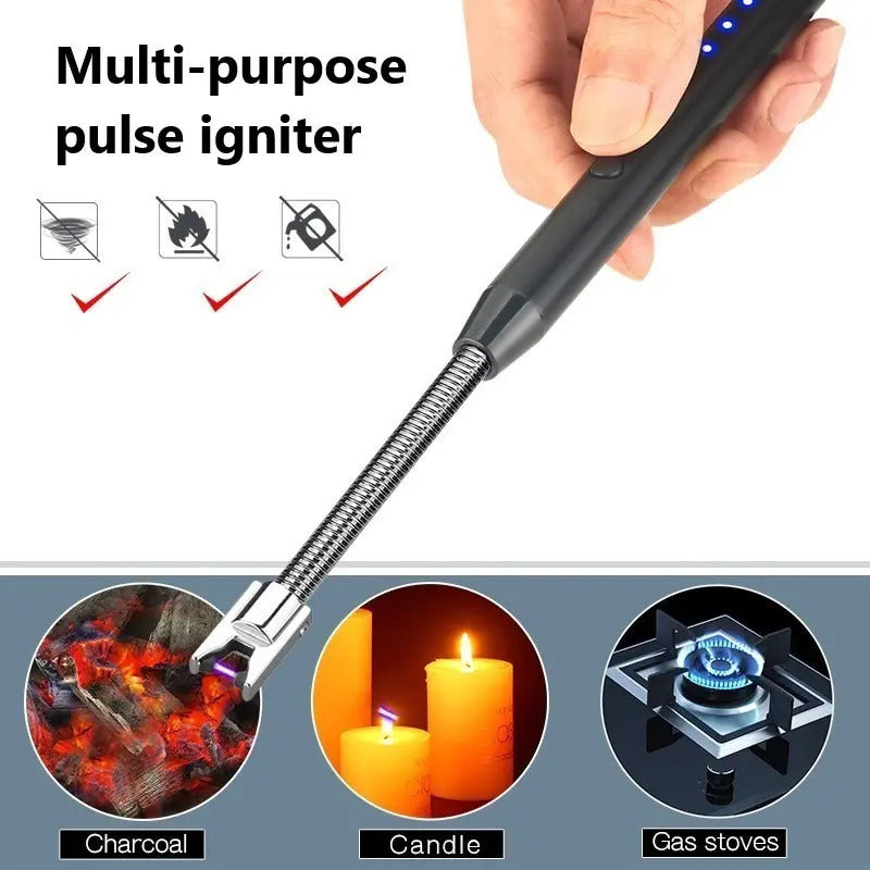 Encendedor Electrico Recargable Usb 21,5 Cm Largo Led Cocina