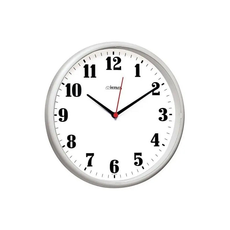 Reloj De Pared Analógico Herweg 6126 Con Diseño Moderno 26cm Gris Blanco