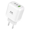 Cargador Miccel Vq-t12 , 2 Puertos Usb-c Y 1 Usb-a Miccell Blanco