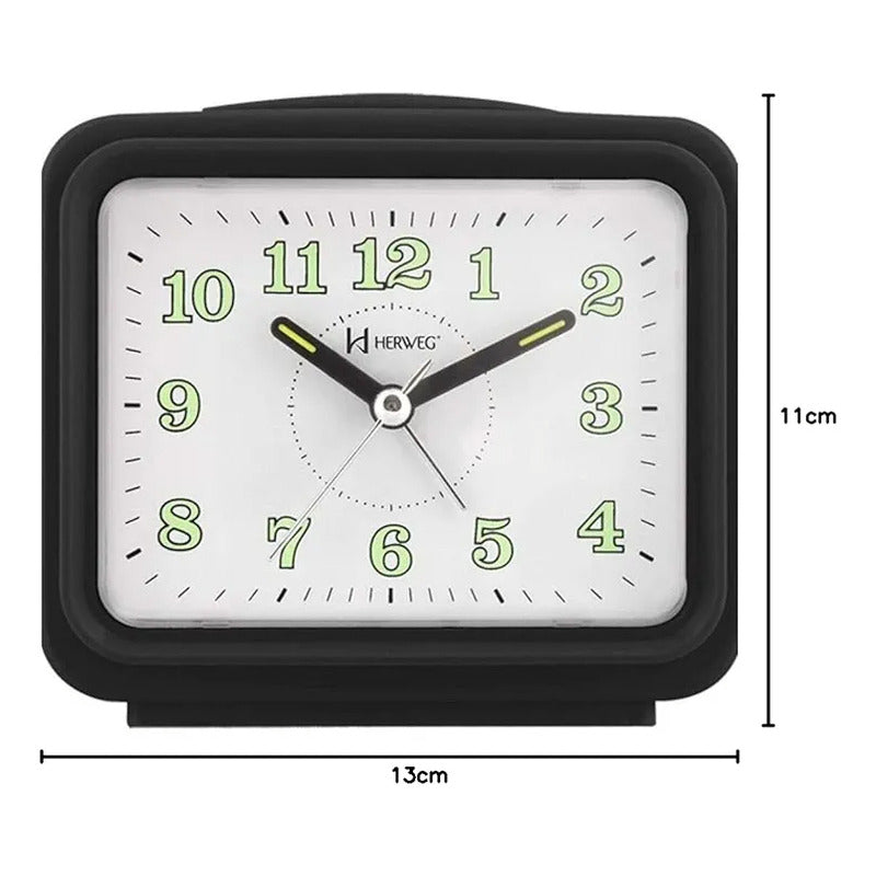 Reloj Despertador Herweg 2 Sonidos.  Negro