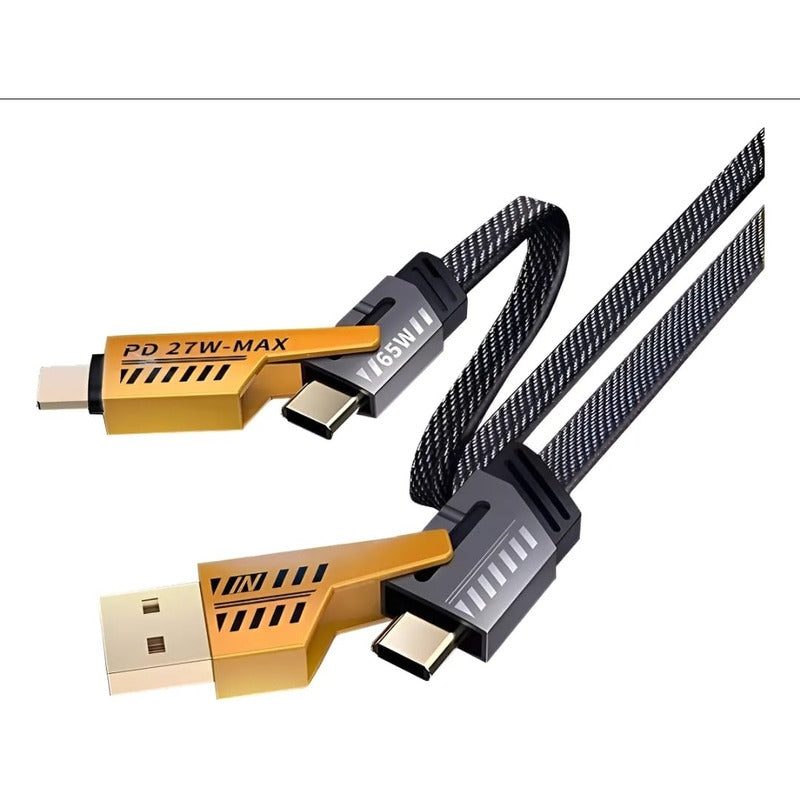 Cable De Carga Rapida 4 En 1 Negro