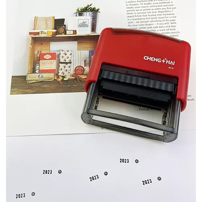 Sello Editable Auto Entintable Tinta Negra. Negro Rojo