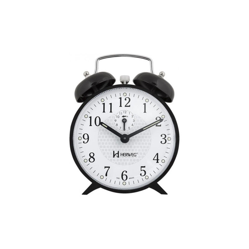 Reloj Despertador Herweg Mecánico, Campanilla Gran Canal  Blanco