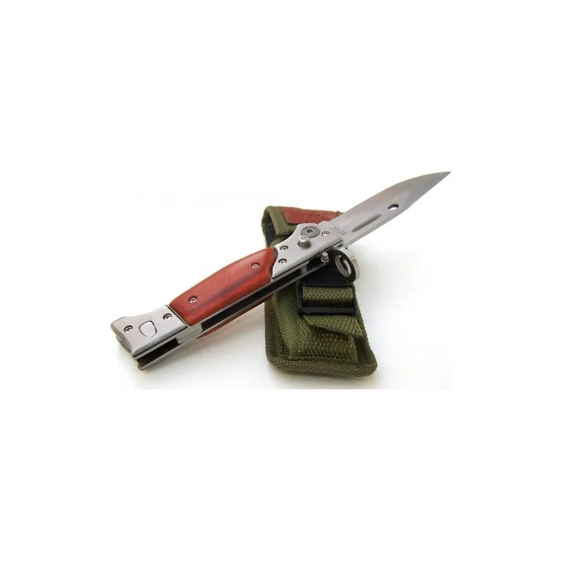 Navaja Automática Mediana. Navaja Ak47. Gran Canal Madera Y Metal