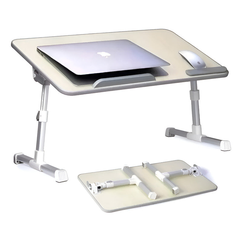 Mesa Plegable Con Cooler Para Laptop, Notebook Gran Canal.  Crema