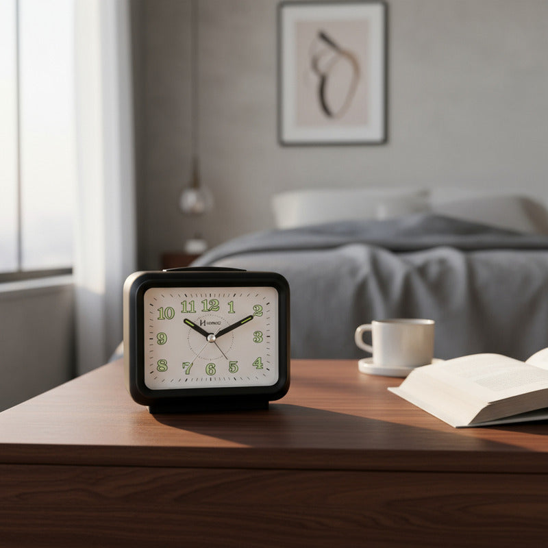 Reloj Despertador Herweg 2 Sonidos.  Negro