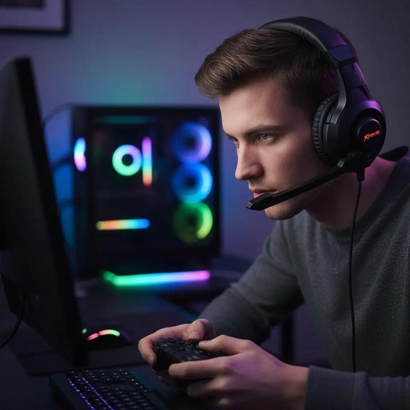 Auriculares Gamer Xtrike Me Hp-311 Negro Con Micrófono Negro