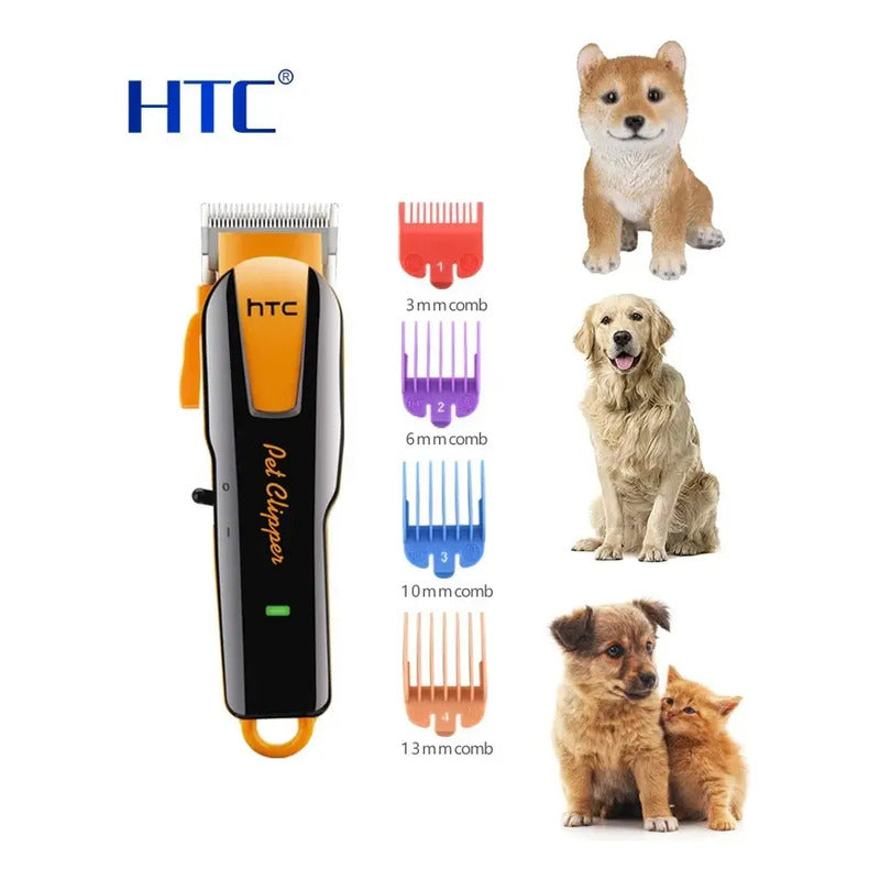 Cortapelo Htc Mascotas Perro Gato Con Accesorios. Recargable Naranja/negro