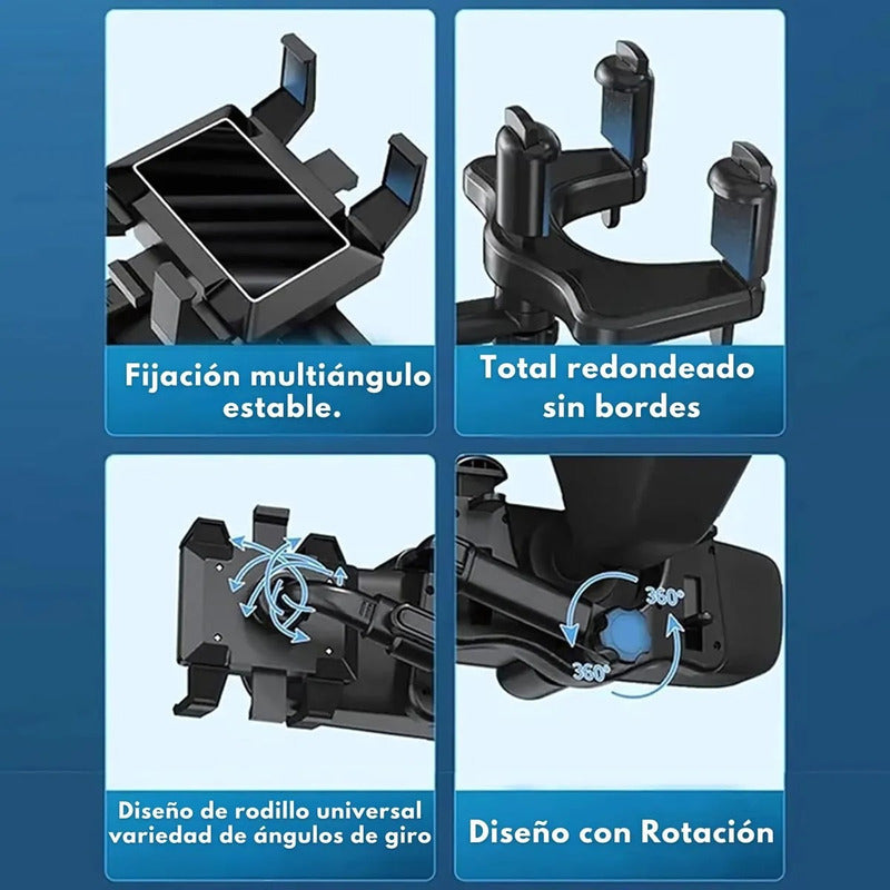 Soporte Celular Universal Auto Espejo Retrovisor Color Negro Negro