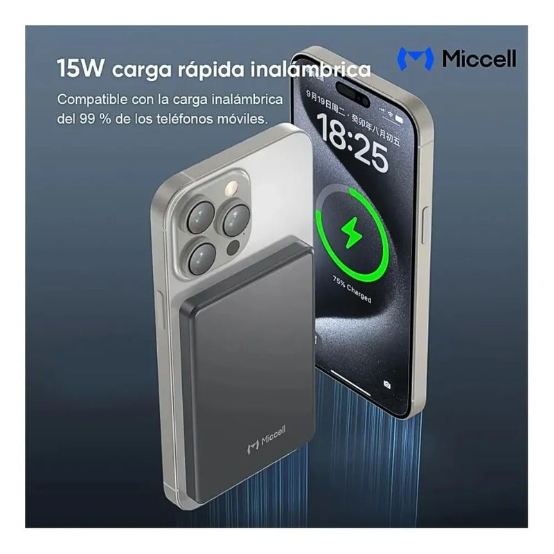 Power Bank Miccell 10000mah P31 Magsafe Magnetico 20w