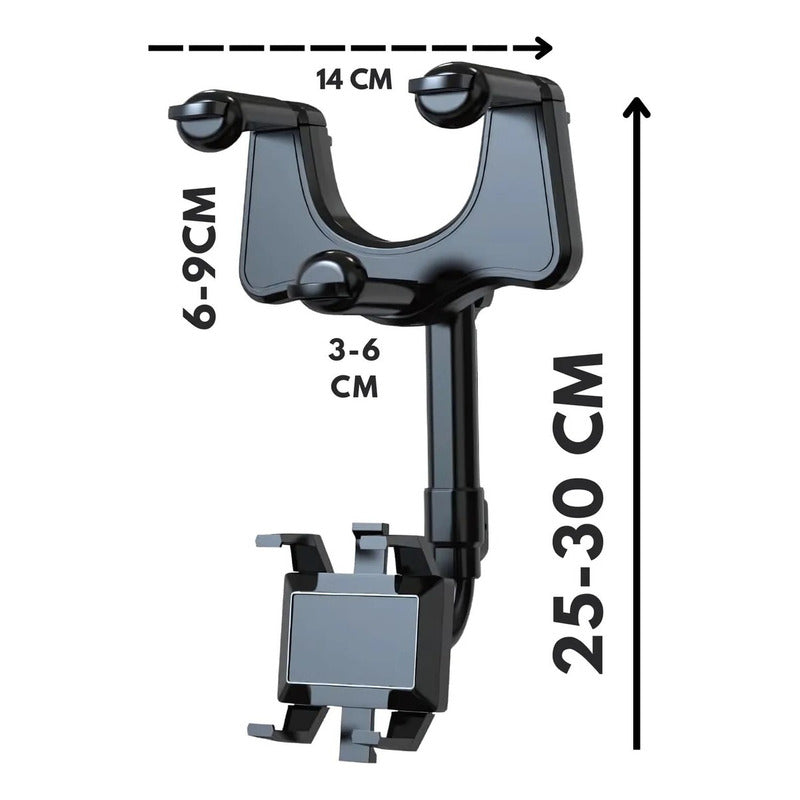 Soporte Celular Universal Auto Espejo Retrovisor Color Negro Negro