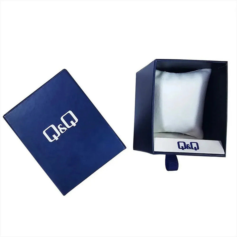 Reloj Analógico Q&q De Acero Inoxidable Con Esfera Blanca Plateado Blanco