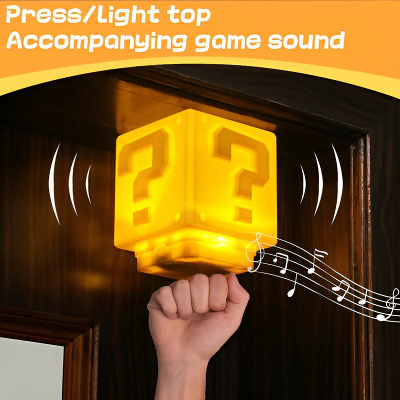 Lámpara De Mesa Mario Bros Cubo,led Luz De Noche Recargable Luz Nocturna De Signo De Interrogación 1w