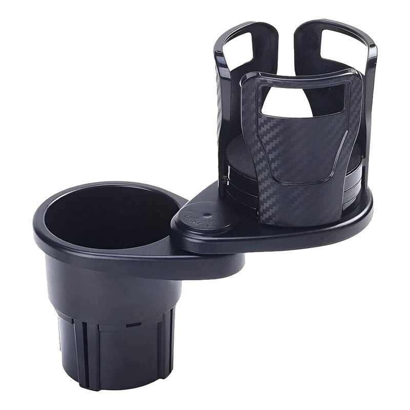 Soporte Porta Vaso Doble Con Expansor Para Auto Negro