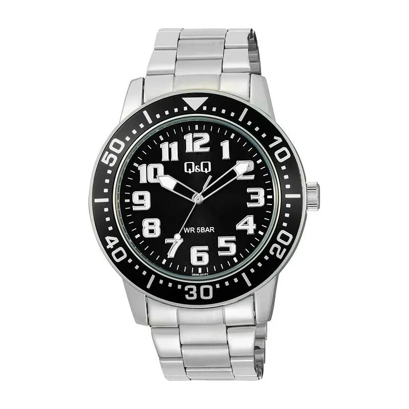 Reloj Qyq Metal Q60b001py Plateado Negro