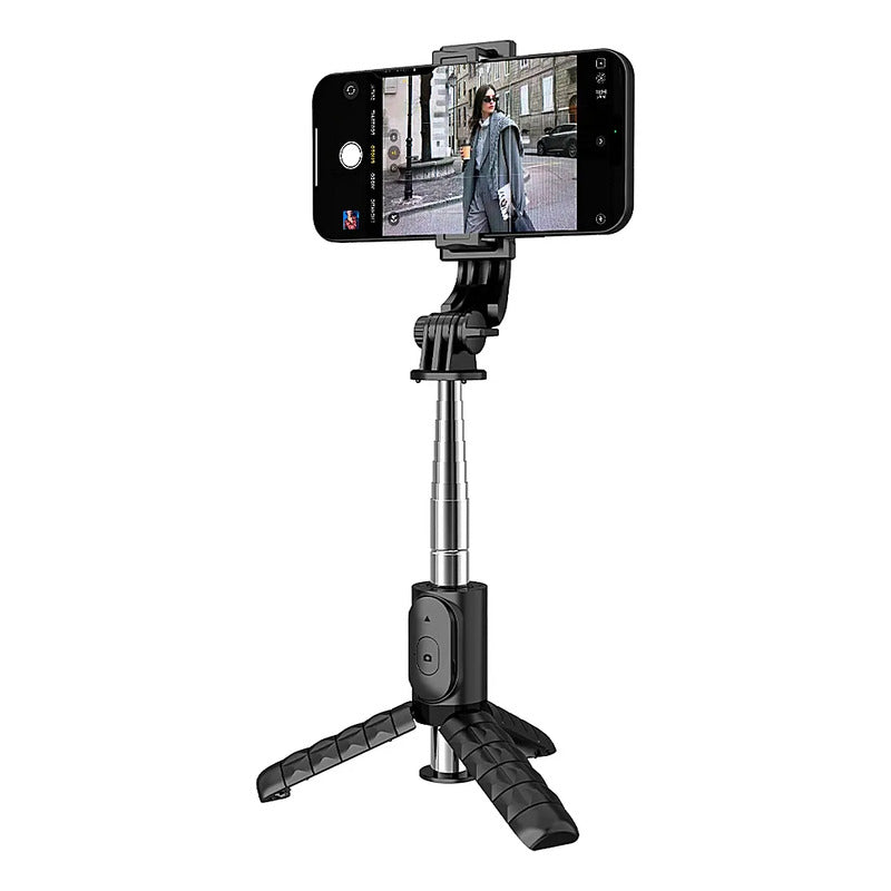 Palo Selfie Extensible Blueooth Trípode Miccell Disparador Negro