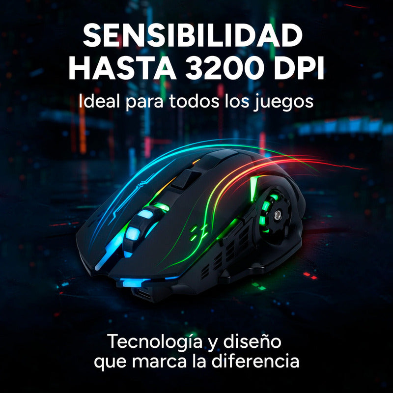 Mouse Inalambrico Gamer Xtrike Me Gw601  3200 Dpi Negro