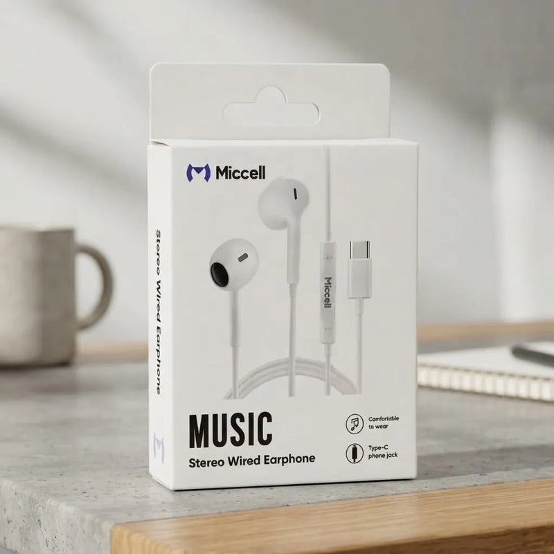 Auricular Miccell Vq-h53 Tipo C Manos Libres Blanco