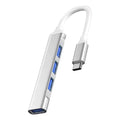 Hub Usb 3.0 Tipo C, Extensor Multifunción Usb De 4 Puertos Plateado