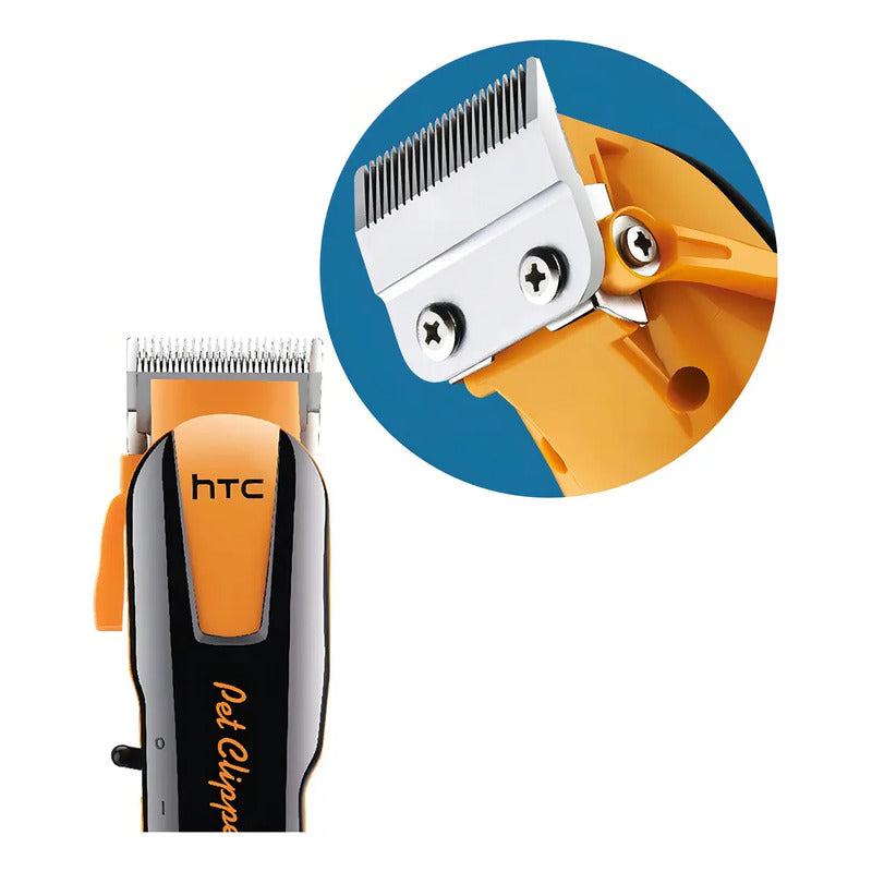 Cortapelo Htc Mascotas Perro Gato Con Accesorios. Recargable Naranja/negro