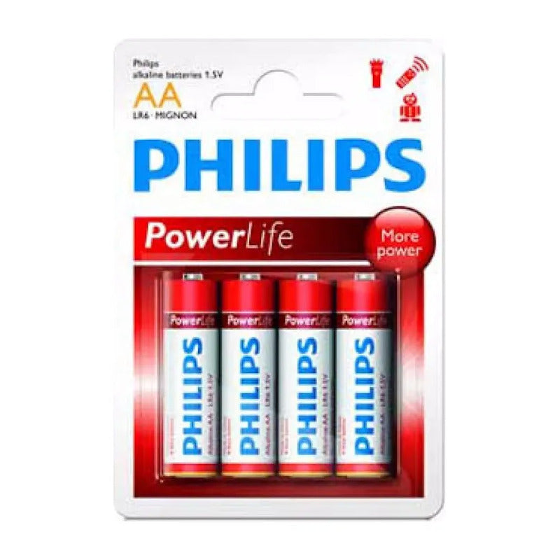 Pilas Philips Aa Alcalinas Blister X4 Unidades