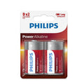 Pack X2 Pila Alcalina Philips Tamaño D. Gran Canal.