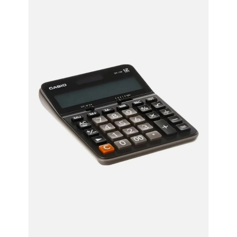 Calculadora Casio Gx-12b A Pila  Numeros Grandes 12 Dígitos Negro