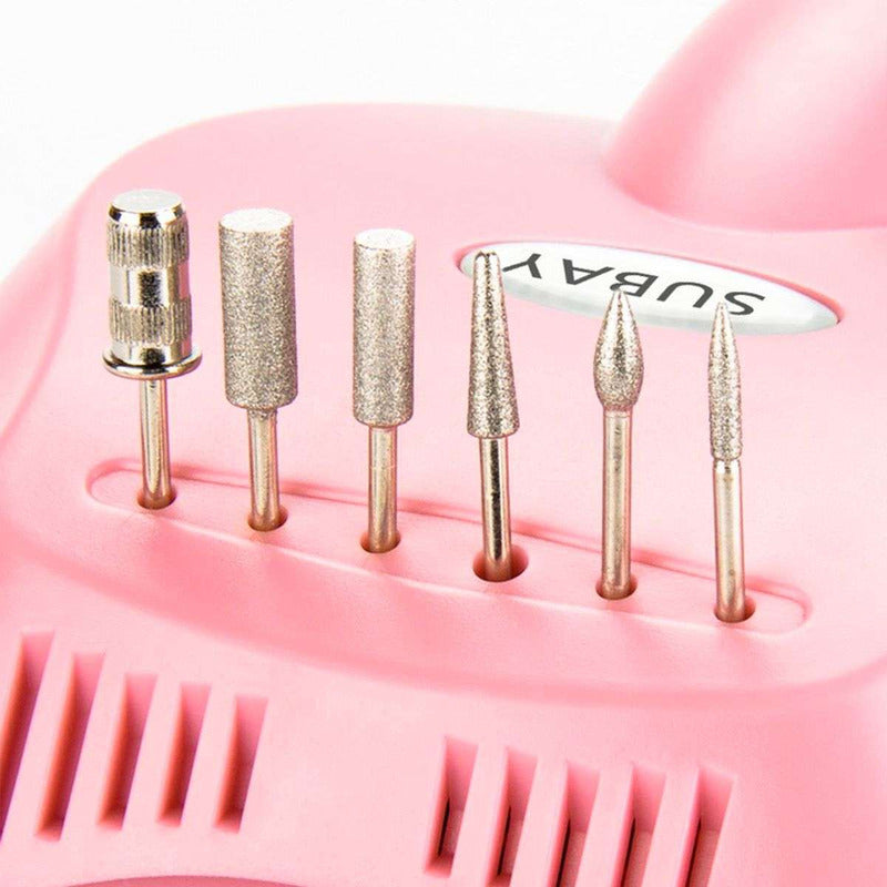 Torno Para Uñas Manos Y Pies 30000 Rpm Rosa