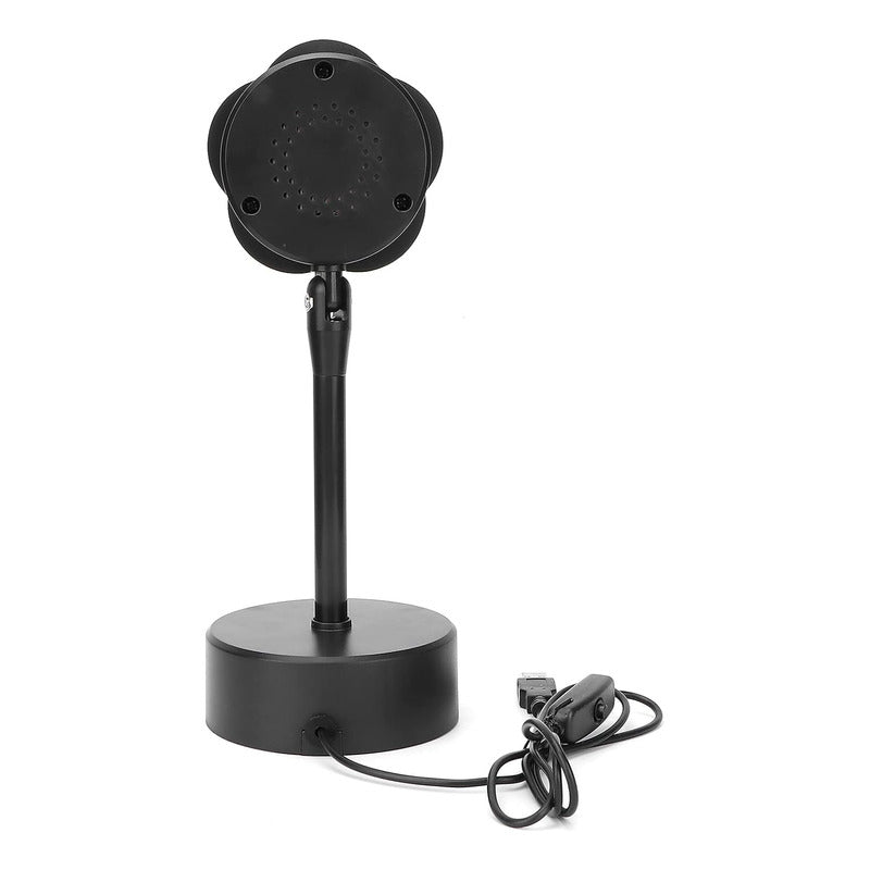 Lampara Mesa Escritorio Atardecer Sunset Flor Proyector Usb Negro