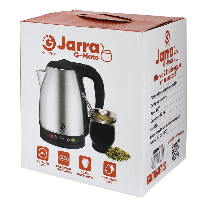 Jarra Eléctrica Goldtech Acero Inox Corte Automático Plateado