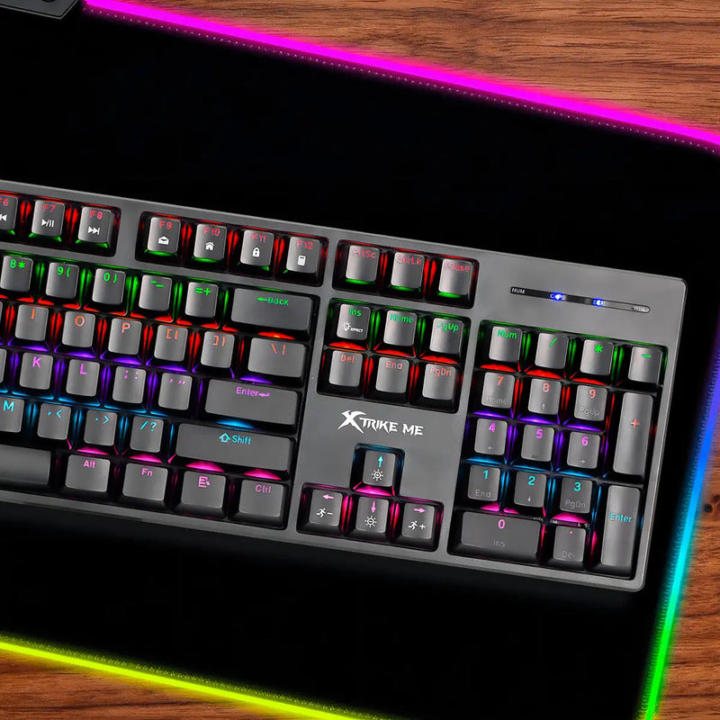 Teclado Mecanico Rgb Xtrike Me Gk-918 Anti-ghosting Ingles Negro Inglés Us