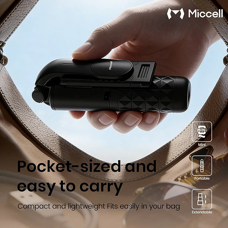Palo Selfie Extensible Blueooth Trípode Miccell Disparador Negro