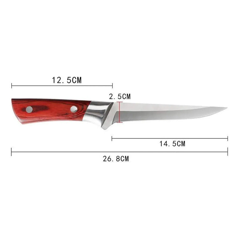 Cuchillo Largo Deshuesador Acero Inoxidable Cocina Plateado