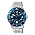 Reloj Q&q Metal Hombre 45mm Q60b-002py Plateado Acero Azul