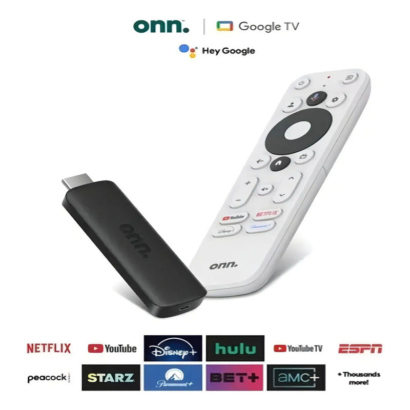 Chromecast Google Onn Full Hd 8 Gb 1,5 Gb Ram Control Remoto - Negro - De Voz