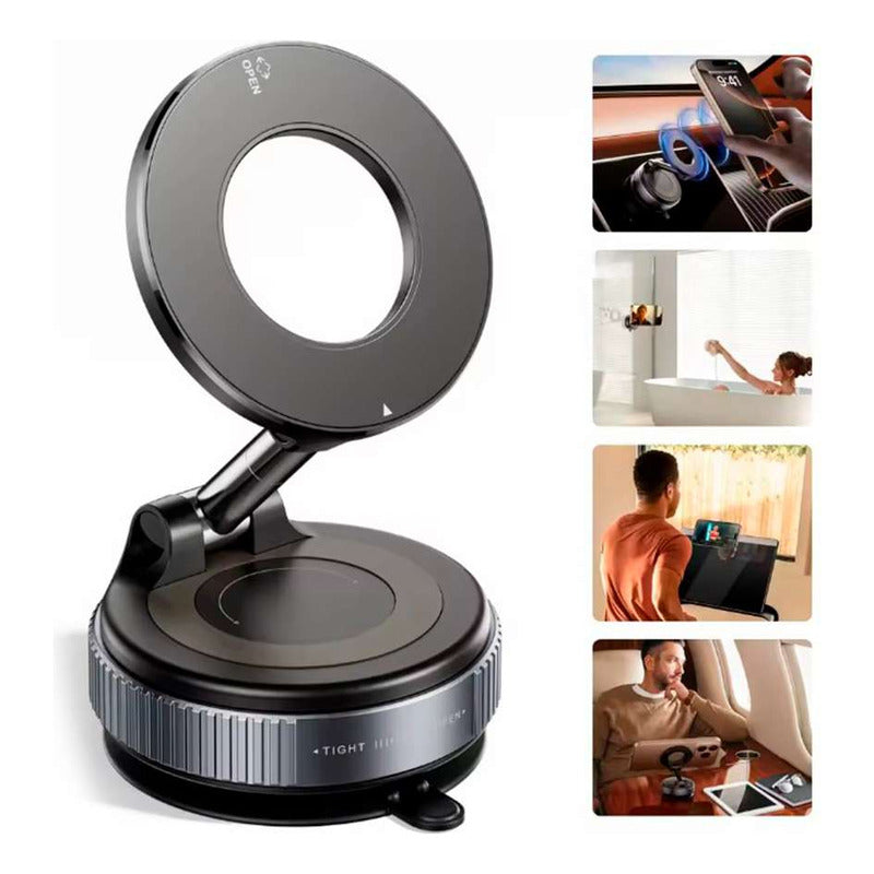 Soporte Para Celular Magnetico Iman 360 Auto Escritorio Negro