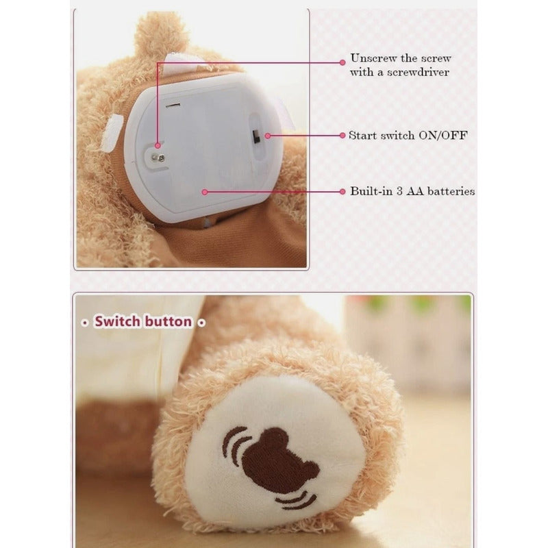 Osito De Peluche Aca Ta Con Sonido Y Movimiento Beige