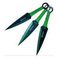Cuchillo Kunai De Lanzamiento Ninja X 3 Con Funda Negro/verde