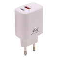 Adaptador, Cargador 220v A Usb + Usb C 20w Miccell. Blanco