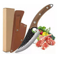 Cuchillo Chef De Cocina Hoja Martillada Con Funda Cuerina Negro