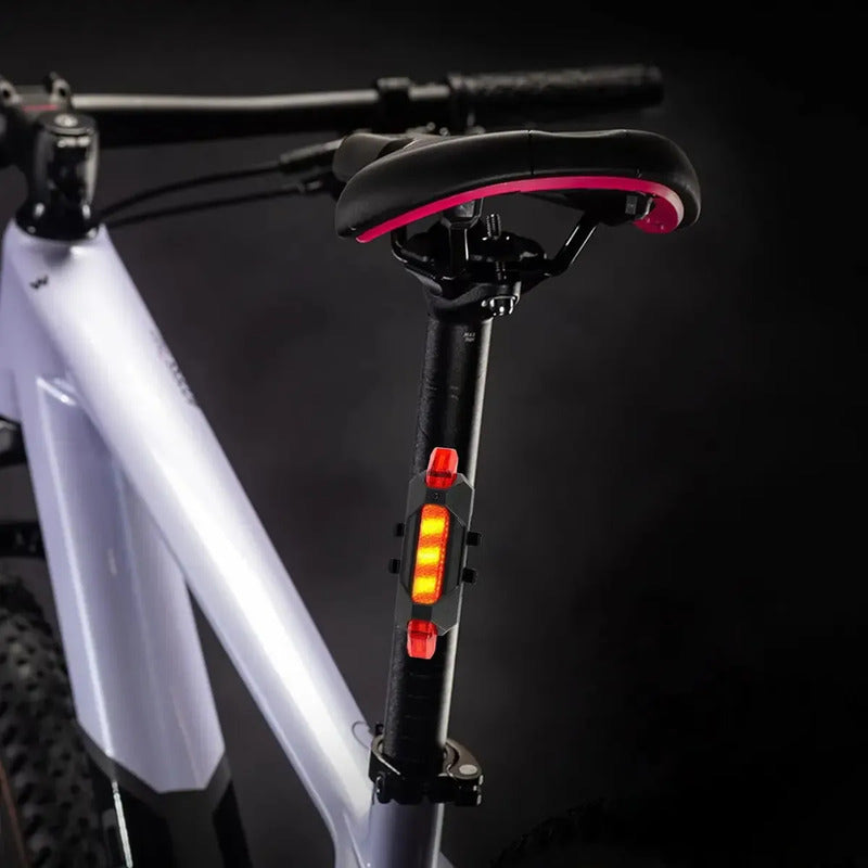 Kit Luces Led Delantera Y Trasera Bicicleta Recargable Usb Negro