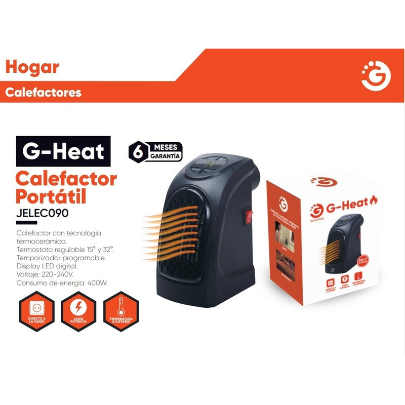 Calefactor, Estufa, Caloventilador Portátil  400w Gran Canal Negro