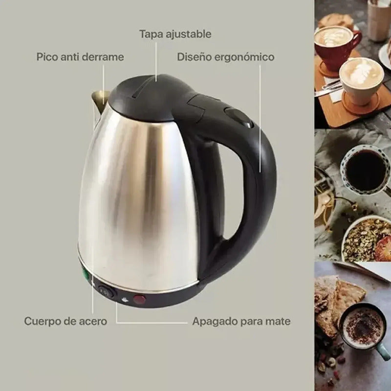 Jarra Eléctrica Goldtech Acero Inox Corte Automático Plateado