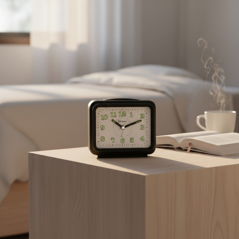 Reloj Despertador Herweg 2 Sonidos.  Negro