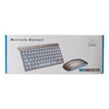Mini Teclado Y Mouse Inalambrico Plateado