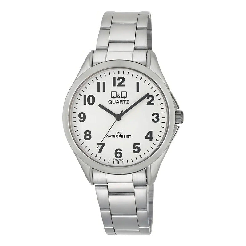 Reloj Q&q Metal C192j204y Plateado Blanco