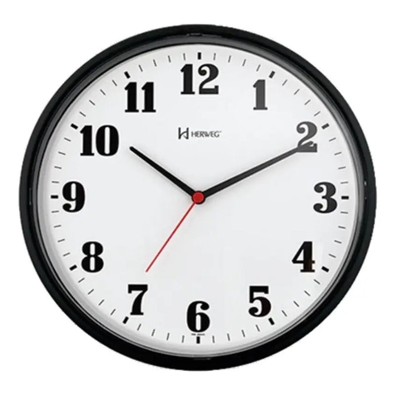 Reloj De Pared Analógico Herweg 6126 Con Diseño Moderno 26cm Gris Blanco
